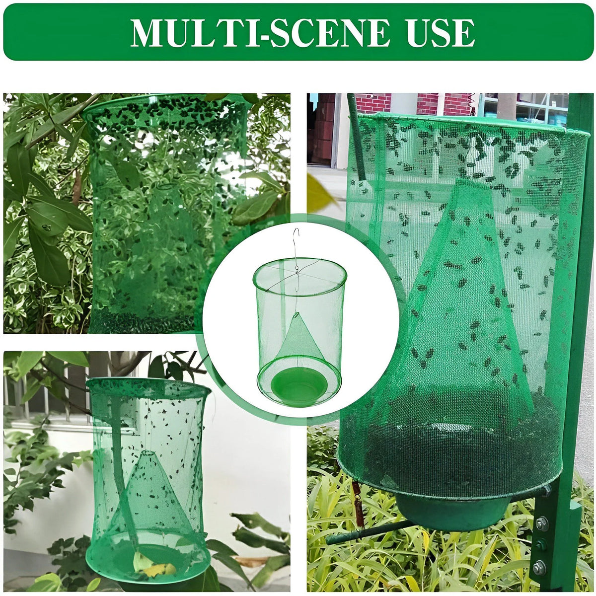Fly Trap | Non-Toxic, Odor-Free & Reusable | Holds 4x More