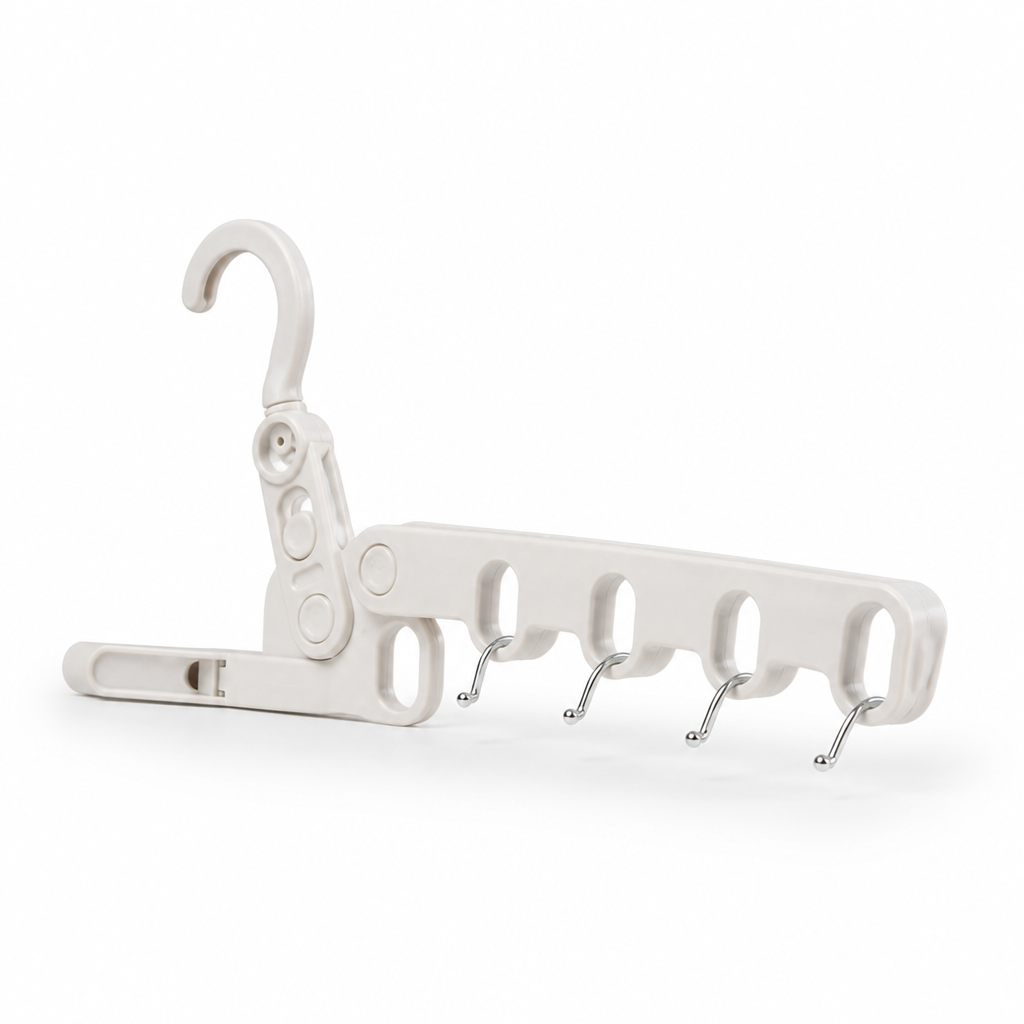 Clothes Hanger | Foldable & Space-Saving | 5 Hooks