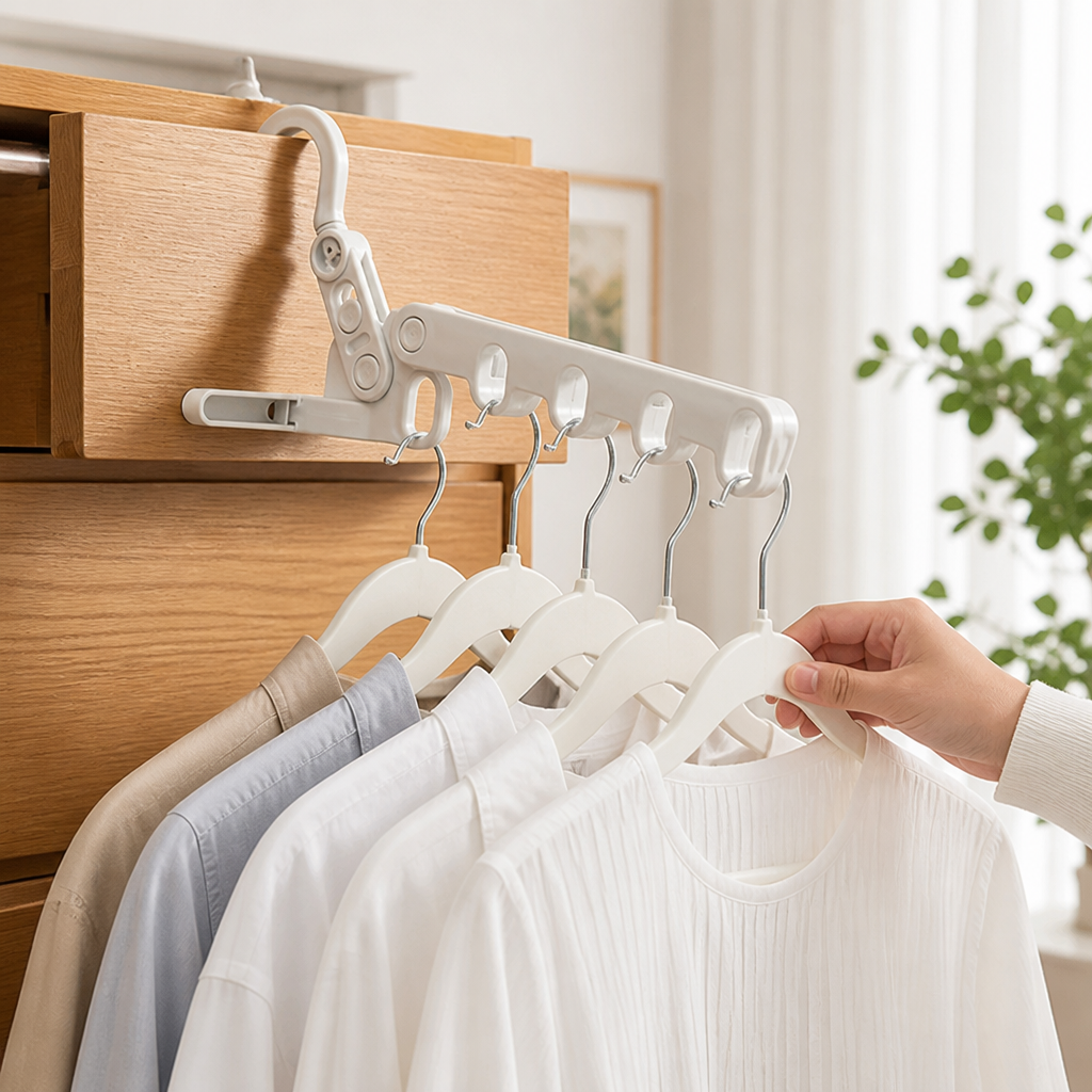 Clothes Hanger | Foldable & Space-Saving | 5 Hooks