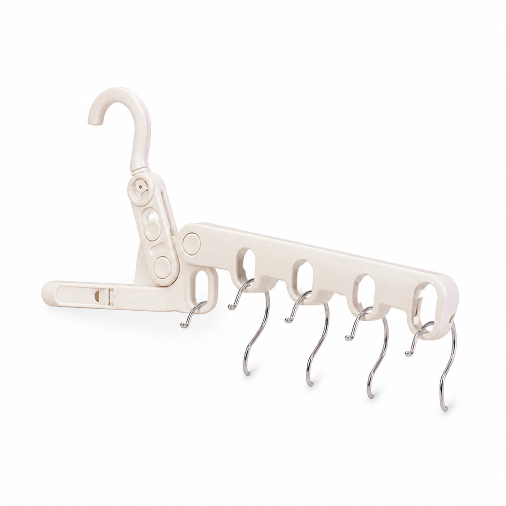 Clothes Hanger | Foldable & Space-Saving | 5 Hooks