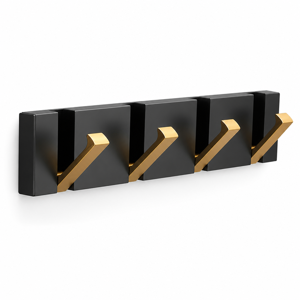 Wall Hooks | Foldable Space-Saving Aluminum | Adhesive or Screw Mount