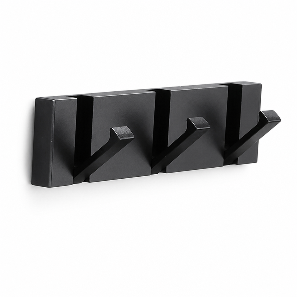 Wall Hooks | Foldable Space-Saving Aluminum | Adhesive or Screw Mount