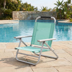 Folding Beach Chair | Lightweight Aluminum & Breathable Fabric | 4-Position Recline