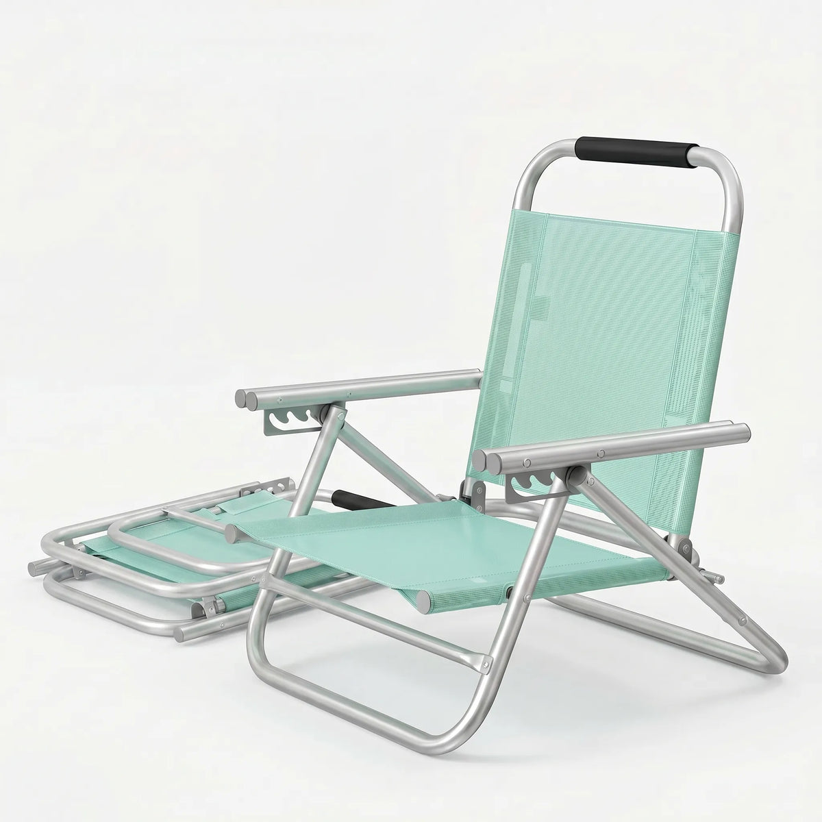 Folding Beach Chair | Lightweight Aluminum & Breathable Fabric | 4-Position Recline