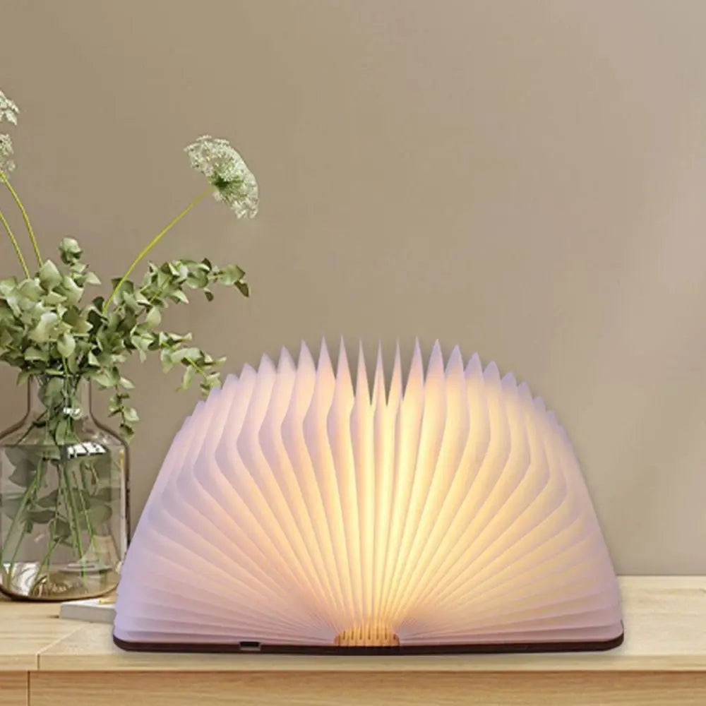 Folding Book Lamp | Dimmable LED & USB Rechargeable | Walnut Finish