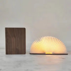 Folding Book Lamp | Dimmable LED & USB Rechargeable | Walnut Finish