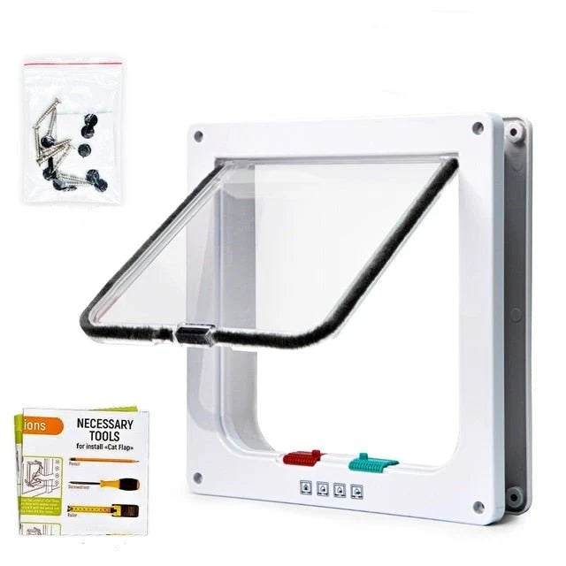 Folding Door | Integrated Cat Flap & 4-Way Security