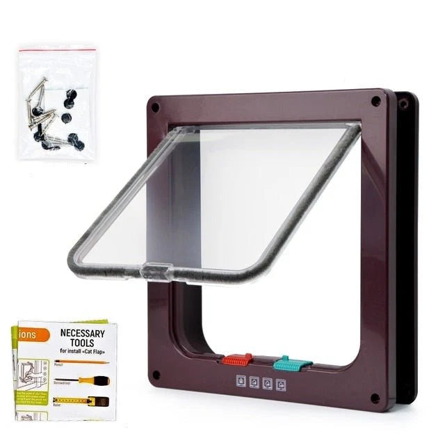 Folding Door | Integrated Cat Flap & 4-Way Security