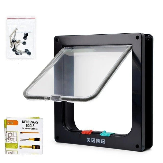 Folding Door | Integrated Cat Flap & 4-Way Security