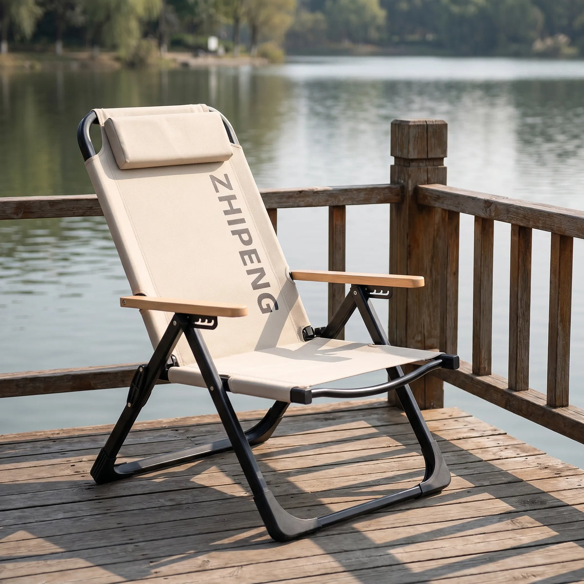 Folding Lounge Chair | Reclining & Space-Saving | Padded Headrest