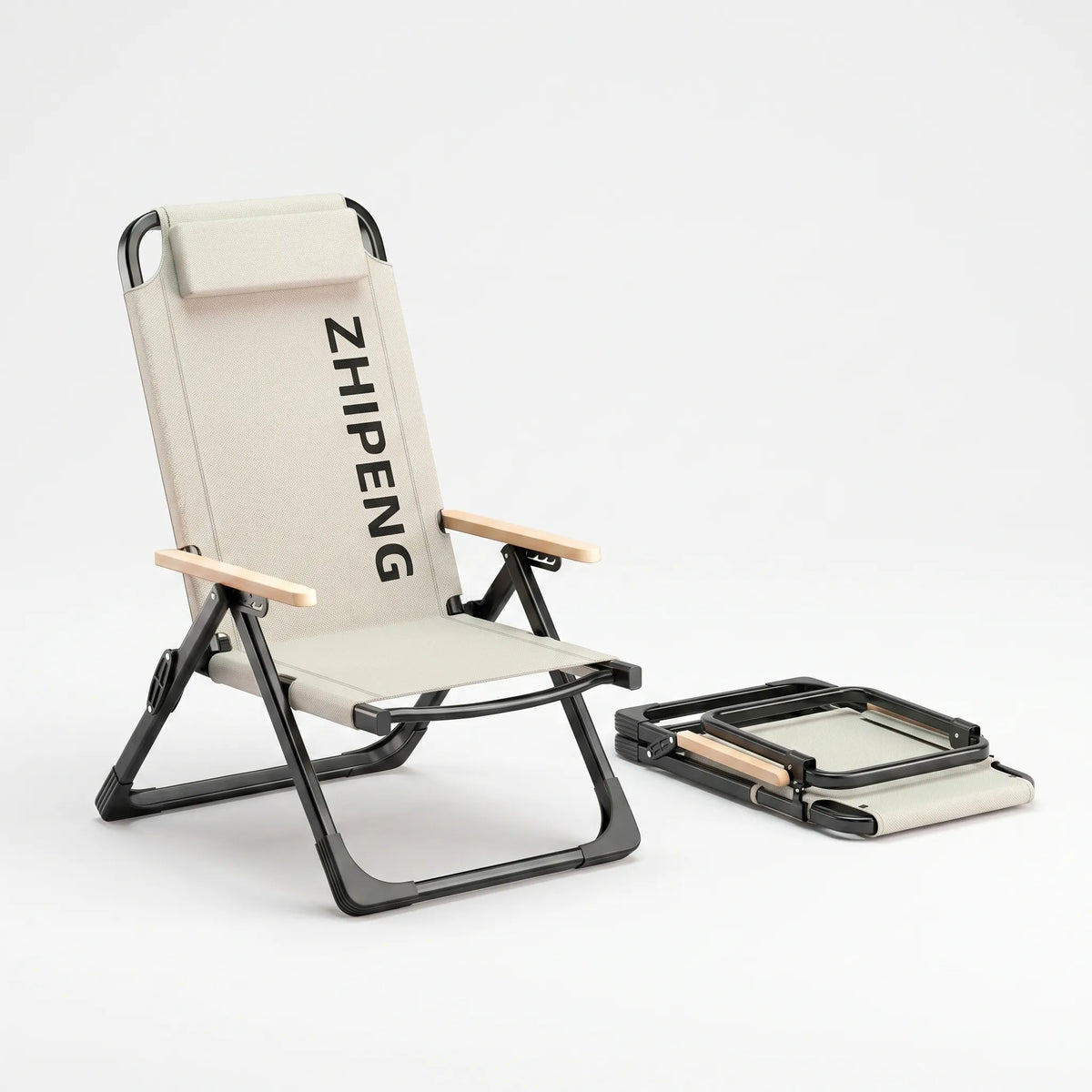 Folding Lounge Chair | Reclining & Space-Saving | Padded Headrest