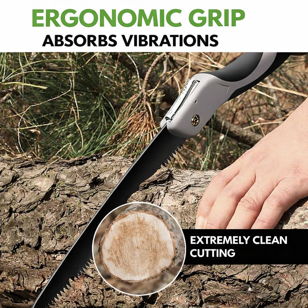 Garden Saw | Folding Hardened Steel Blade | Non-Slip Handle