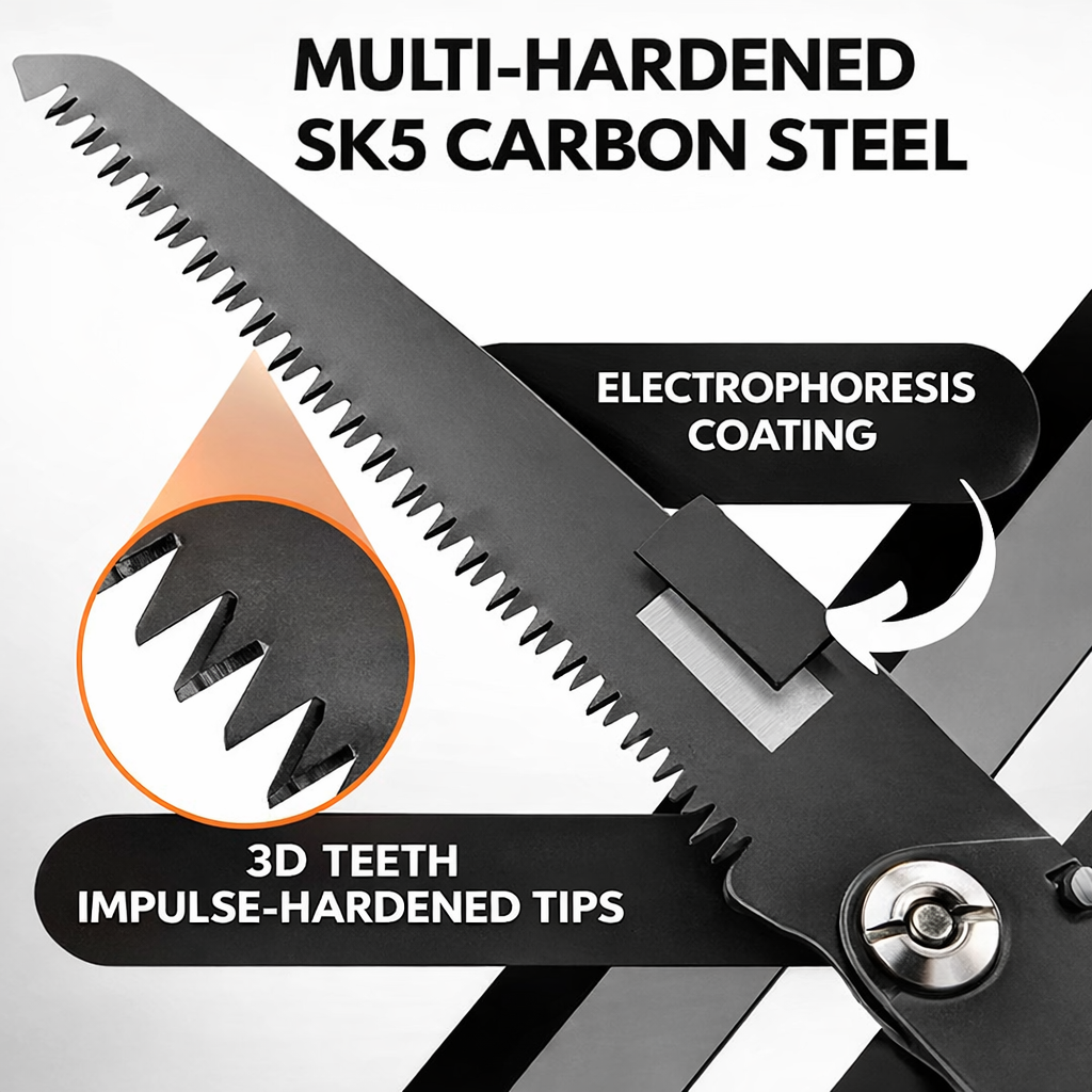 Garden Saw | Folding Hardened Steel Blade | Non-Slip Handle