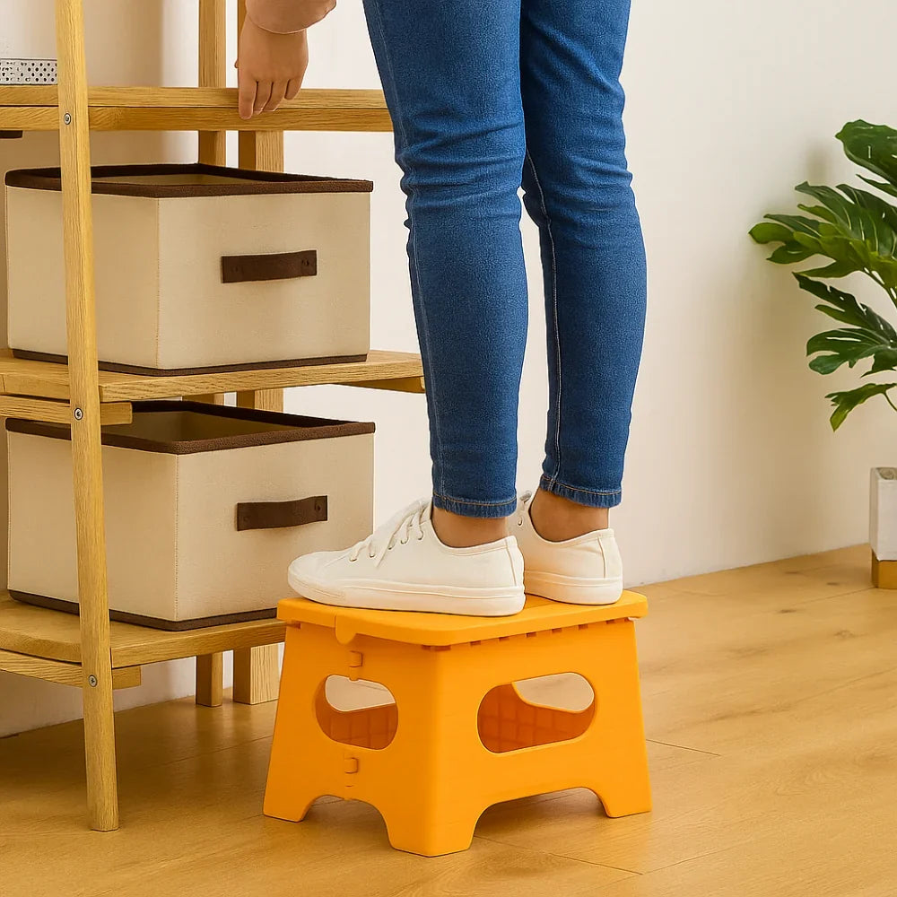 Folding Step Stool | Reinforced Plastic & Portable | 300 lb Capacity