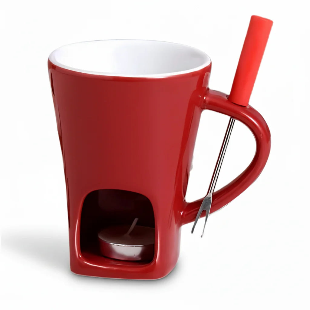 Fondue Set | Candle-Heated Ceramic & Dishwasher-Safe | For Two
