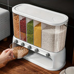 Food Storage Container | Airtight & Push-Button Dispensers | 5 Compartments