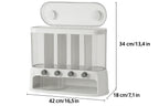 Food Storage Container | Airtight & Push-Button Dispensers | 5 Compartments