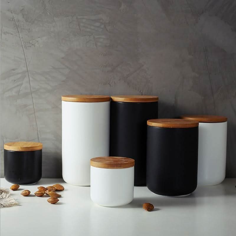 Food Storage Container | Ceramic & Airtight Bamboo Lid
