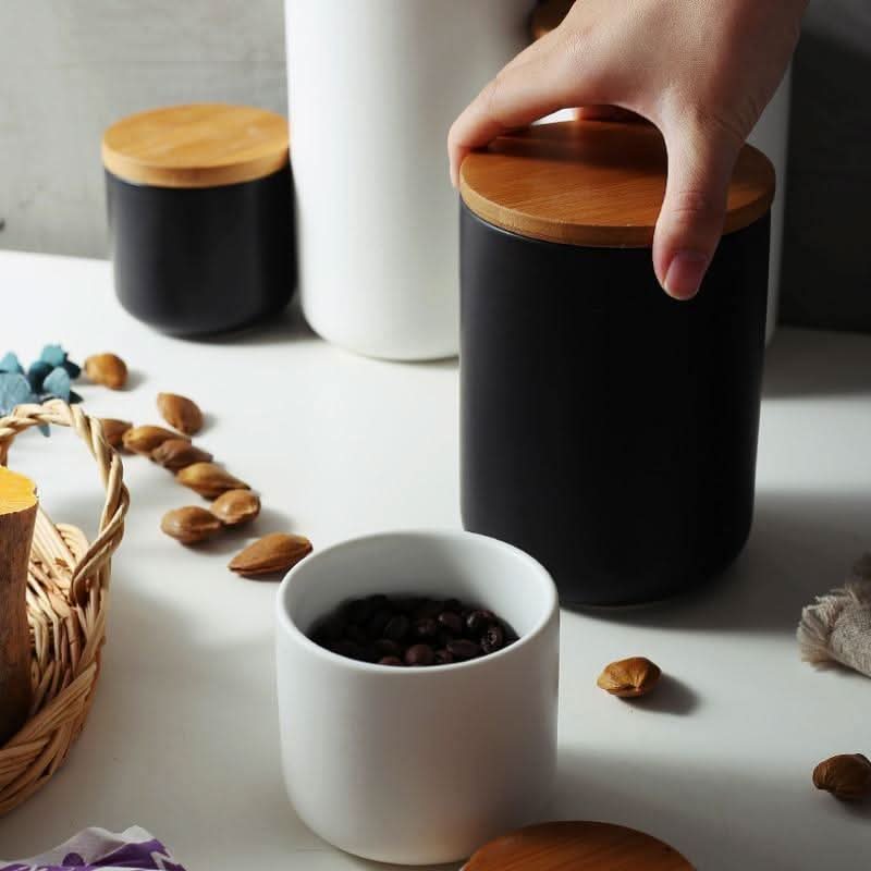 Food Storage Container | Ceramic & Airtight Bamboo Lid