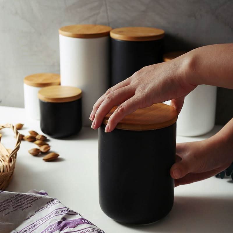 Food Storage Container | Ceramic & Airtight Bamboo Lid