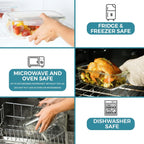Food Storage Containers | Glass Airtight & Leak-Proof | 8-Piece Set