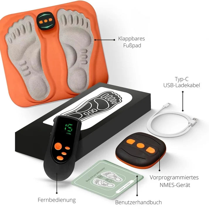 Foot & Lower Leg Stimulator | Wireless NMES & Copper‑Fiber Cushion