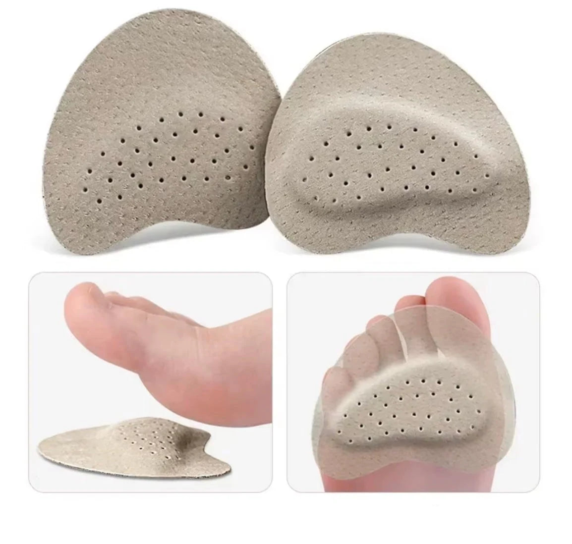 Forefoot Insoles | Non-Slip Contoured Leather & Foam