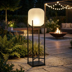 Freestanding Garden Lamp | Solar-Powered Automatic & Frosted Glass Shade