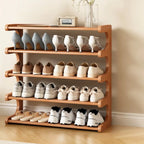 Freestanding Shoe Rack | Natural Bamboo & Open Shelves | Widths 30–80 cm