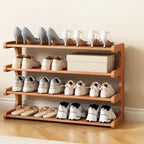 Freestanding Shoe Rack | Natural Bamboo & Open Shelves | Widths 30–80 cm