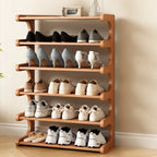 Freestanding Shoe Rack | Natural Bamboo & Open Shelves | Widths 30–80 cm