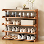Freestanding Shoe Rack | Natural Bamboo & Open Shelves | Widths 30–80 cm