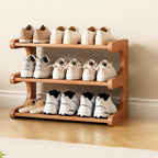 Freestanding Shoe Rack | Natural Bamboo & Open Shelves | Widths 30–80 cm