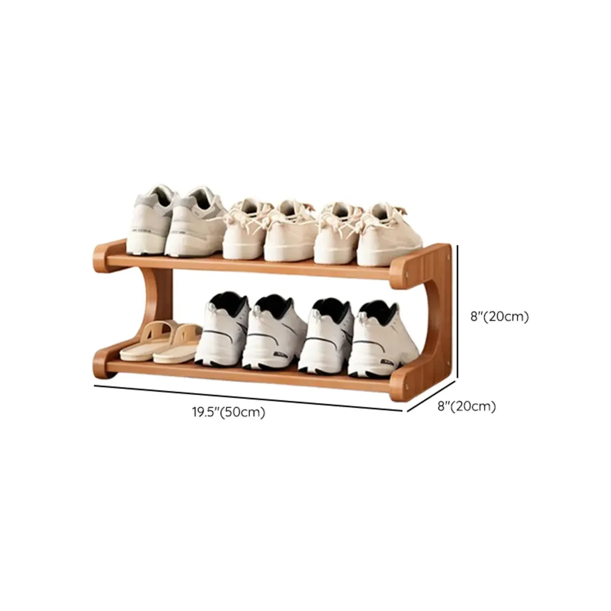 Freestanding Shoe Rack | Natural Bamboo & Open Shelves | Widths 30–80 cm
