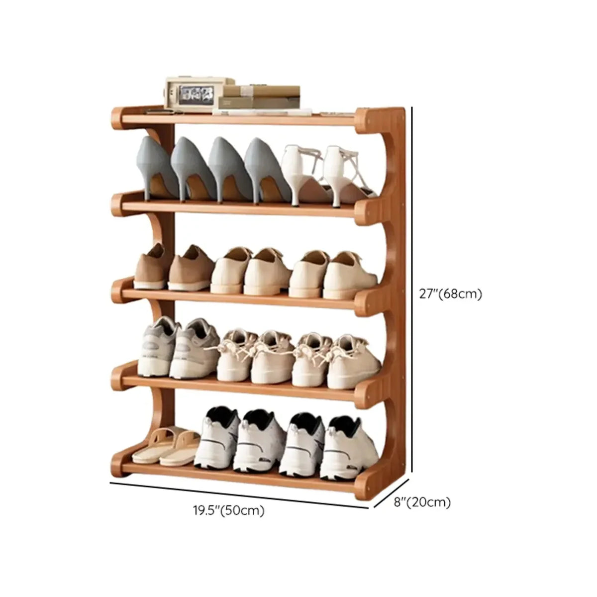 Freestanding Shoe Rack | Natural Bamboo & Open Shelves | Widths 30–80 cm