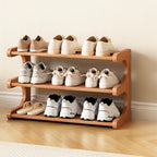 Freestanding Shoe Rack | Natural Bamboo & Open Shelves | Widths 30–80 cm