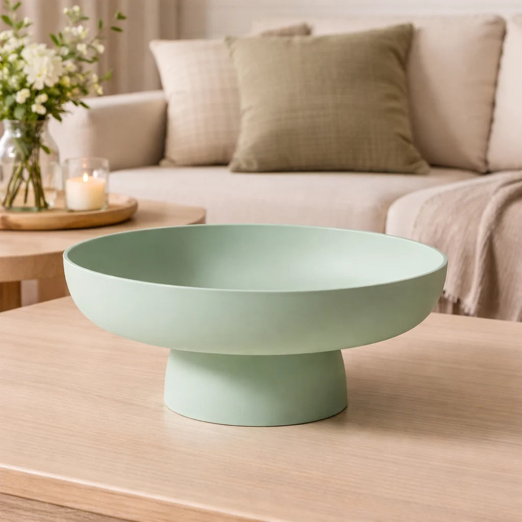Fruit Bowl | Retro Ceramic Pedestal & Wide Bowl