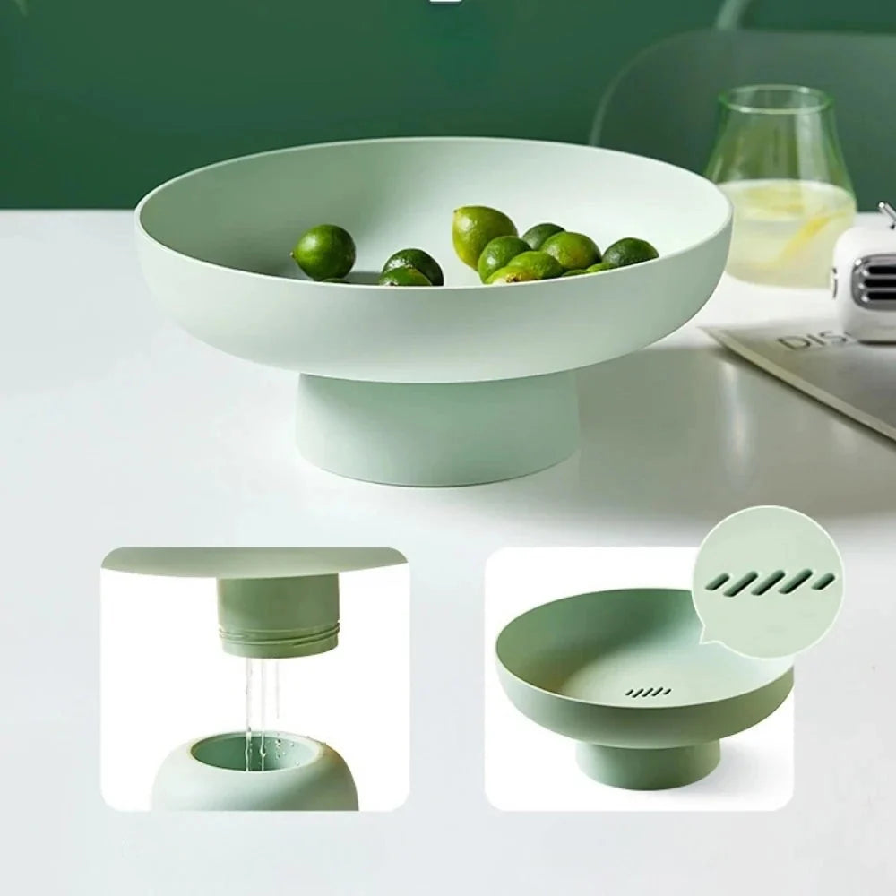 Fruit Bowl | Retro Ceramic Pedestal & Wide Bowl