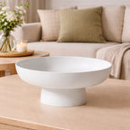 Fruit Bowl | Retro Ceramic Pedestal & Wide Bowl