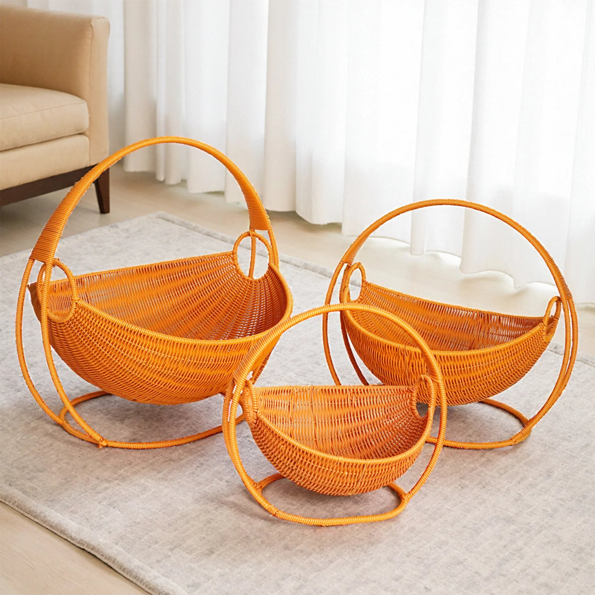 Cat Bowl | Spacious Woven Wicker & Sturdy Stand | 56 cm