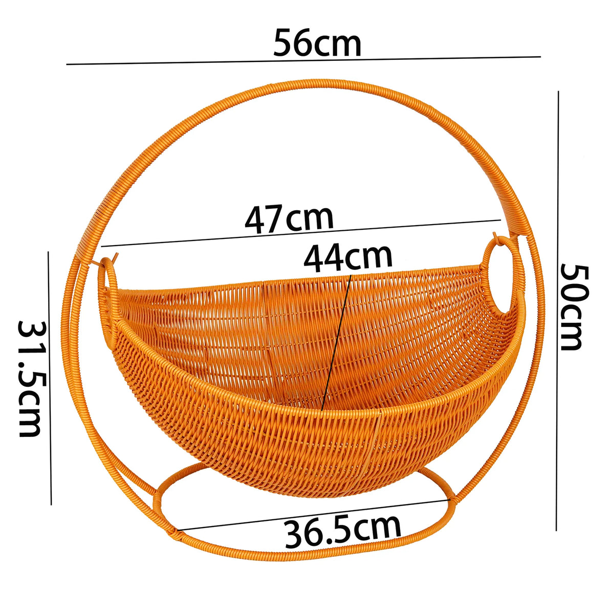Cat Bowl | Spacious Woven Wicker & Sturdy Stand | 56 cm