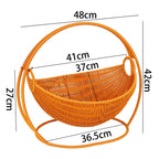Cat Bowl | Spacious Woven Wicker & Sturdy Stand | 56 cm