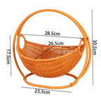 Cat Bowl | Spacious Woven Wicker & Sturdy Stand | 56 cm