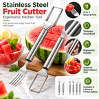 Fruit Cutter | 2-in-1 Slicer & Serving Fork | Stainless Steel
