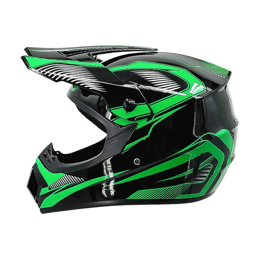 Full-Face Motocross Helmet | Multi-Density EPS & Ventilated | Quick-Release Strap