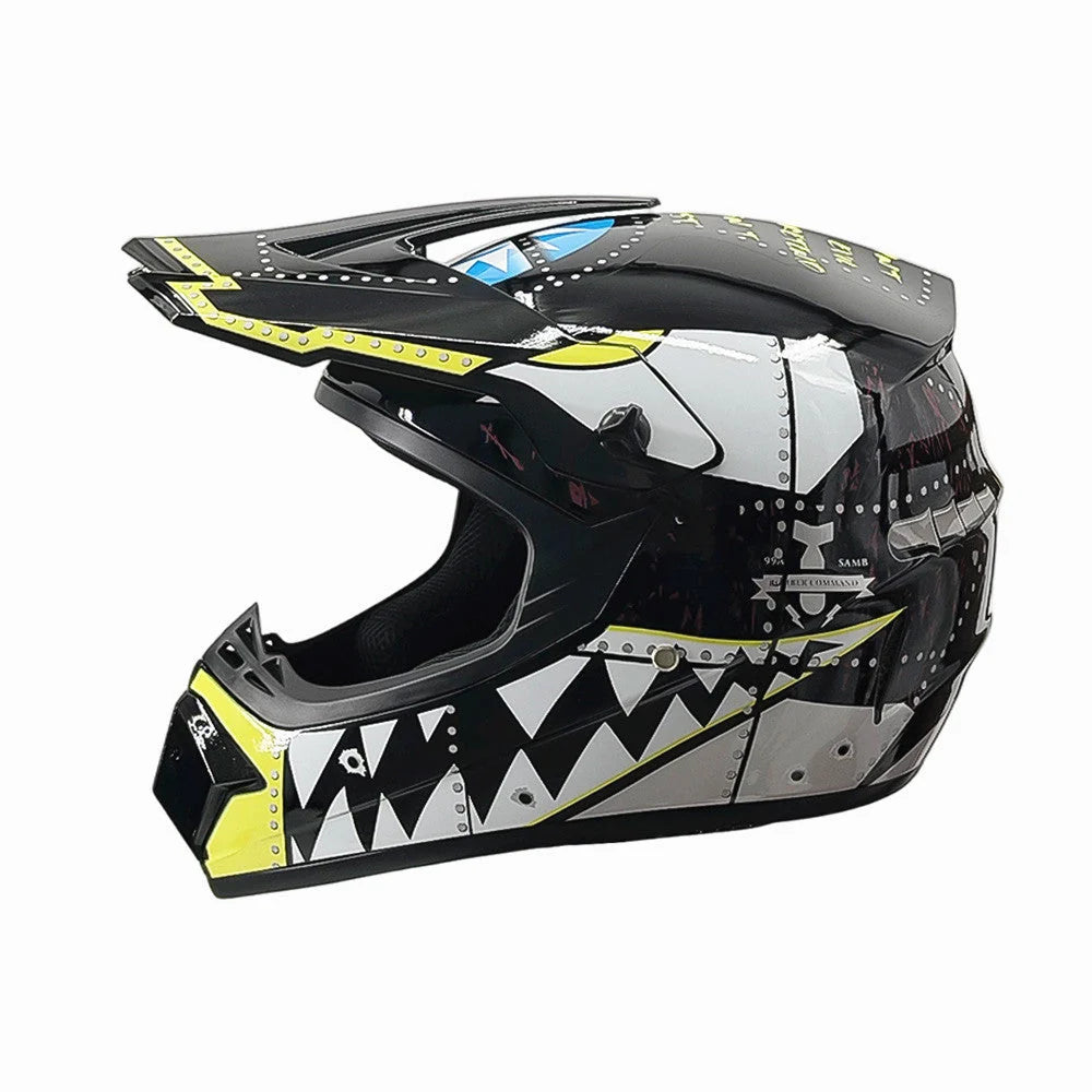 Full-Face Motocross Helmet | Multi-Density EPS & Ventilated | Quick-Release Strap