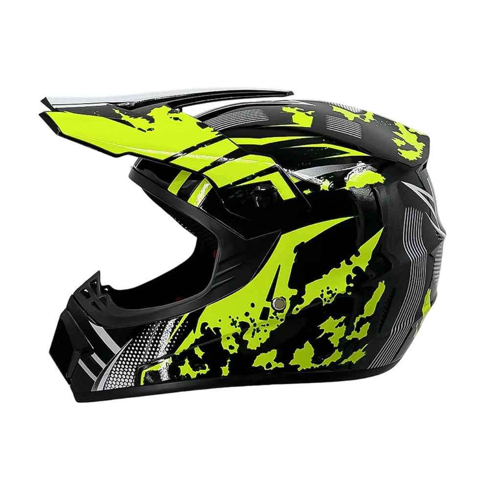Full-Face Motocross Helmet | Multi-Density EPS & Ventilated | Quick-Release Strap