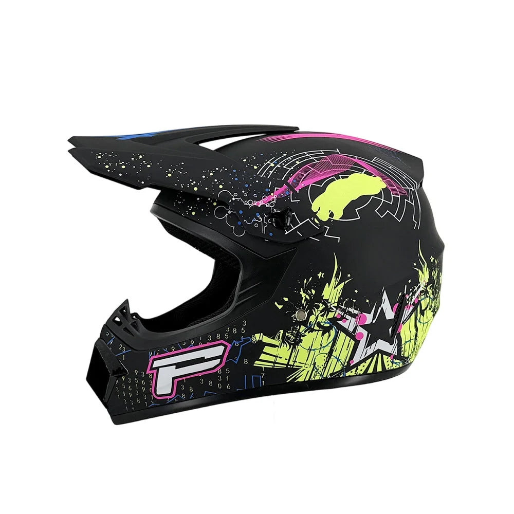 Full-Face Motocross Helmet | Multi-Density EPS & Ventilated | Quick-Release Strap