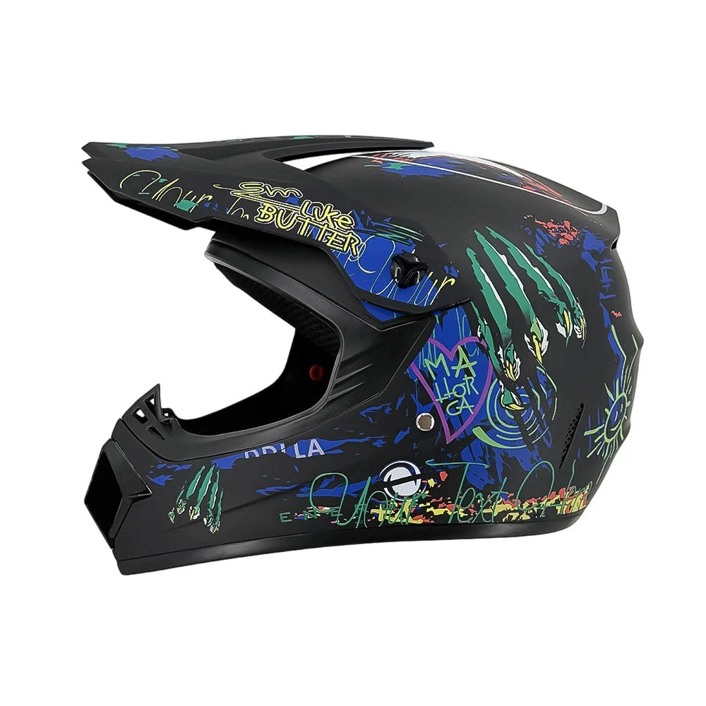 Full-Face Motocross Helmet | Multi-Density EPS & Ventilated | Quick-Release Strap
