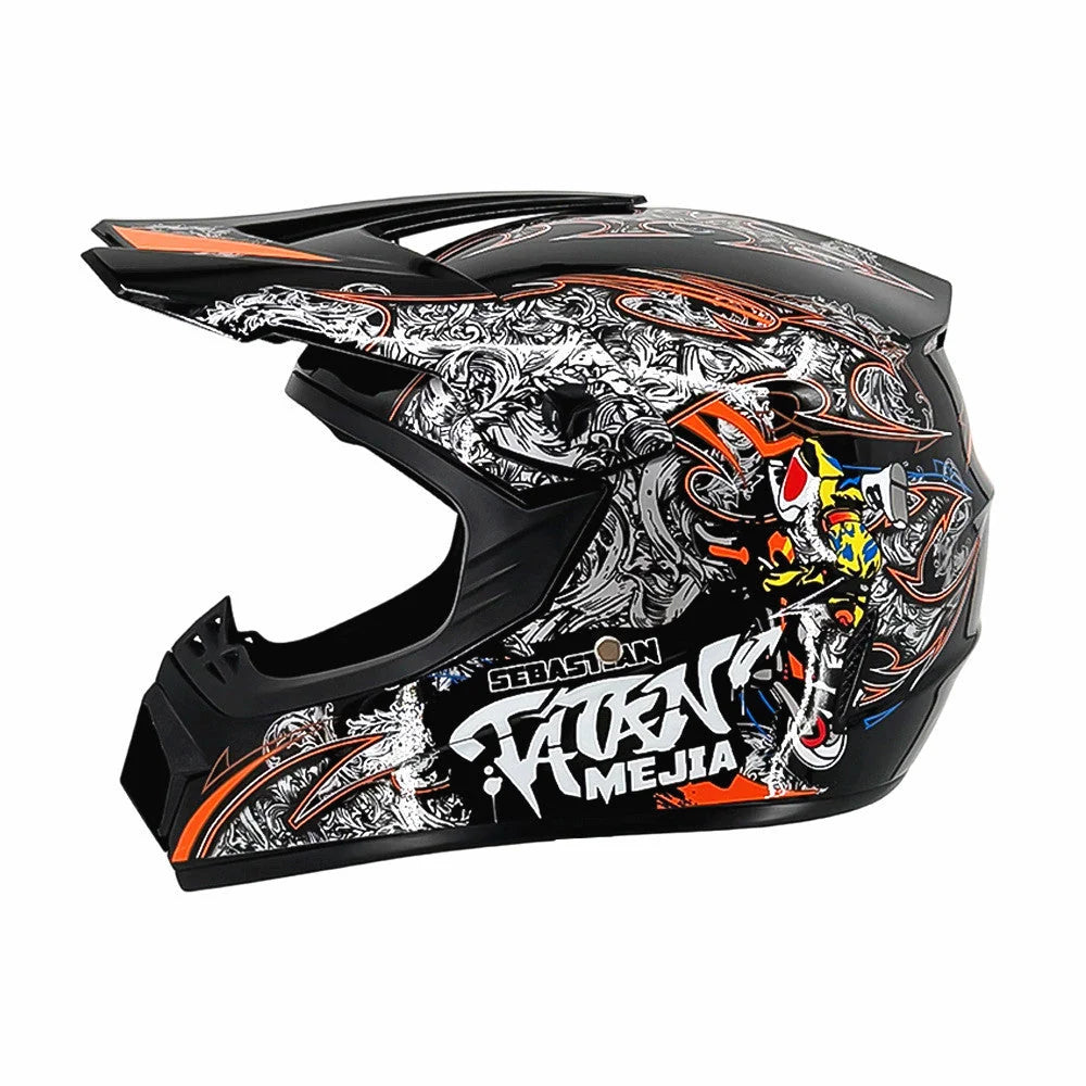 Full-Face Motocross Helmet | Multi-Density EPS & Ventilated | Quick-Release Strap